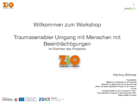 Workshop „Traumasensibler Umgang mit Menschen mit Beeinträchtigungen"